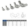 M5 Wing Nuts Marine Grade in A4 Stainless Steel 316