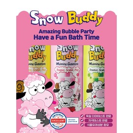 Snow Buddy Whip Cleanser for Kids, Baby Powder, Strawberry, Watermelon, 3-Piece Set, 3 Colors, 3 Incenses, Cleanser for Kids to Wash While Playing