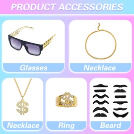 Antsparty 80s Shell Suit Costume for Men Women, 1980s Fancy Dress Costume Set with Accessories, 80s Tracksuit Retro Disco Outfit for 80s Party