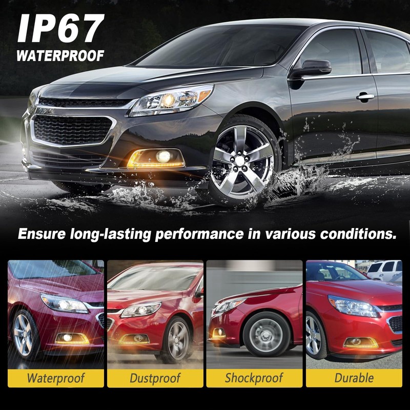 3-Color LED DRL Fog Light Bezel for Chevy Malibu 2013