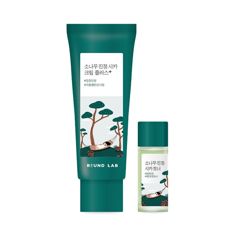 ROUND LAB Pine Calming Cica Cream Plus 60ml Set (+Toner