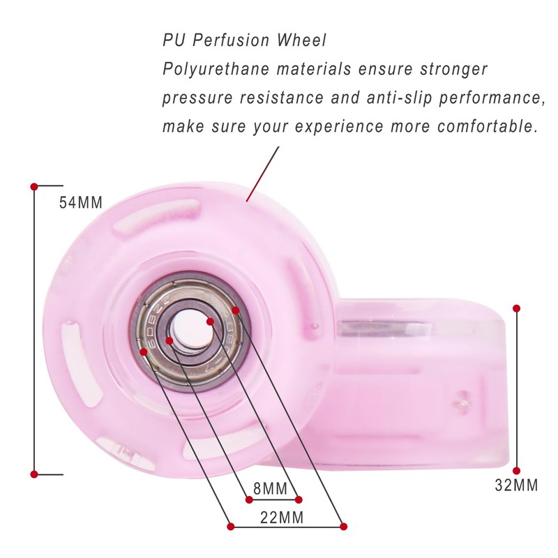 Nattork 8 Pack 82A Light up Roller Skate Wheels 54
