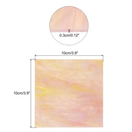 MECCANIXITY Stained Glass Sheet Mosaic Tile 3.9 Inch x 3.9 Inch Pink Stained Glass Sheets for Crafts DIY, Art Project