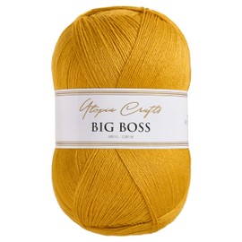 Utopia Crafts Big Boss 400 g Knitting & Crochet Yarn 1200 m (Mustard Yellow)