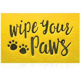 AAZZKANG Yellow Door Mat Outdoor Non Slip Funny Wipe Your Paws Doormat Large 36"x24" Ultra Absorb Mud Easy to Clean Dog Doormat for Front Door,Entry,Indoor