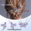 Aurora Tears Purple Butterfly Jewellery Sets Women 925 Sterling Silver
