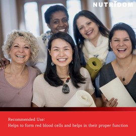 Nutridom Iron Bisglycinate 27 mg, Iron Supplement for Women & Men | Non-GMO, Vegan, Free of Gluten, Soy, Dairy, Made in Canada (60 Vegetable Capsules)