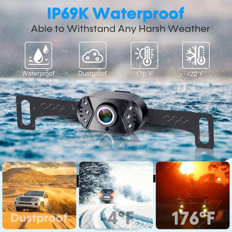 4.3 Inches Backup Camera Plug and Play: Waterproof clear Night