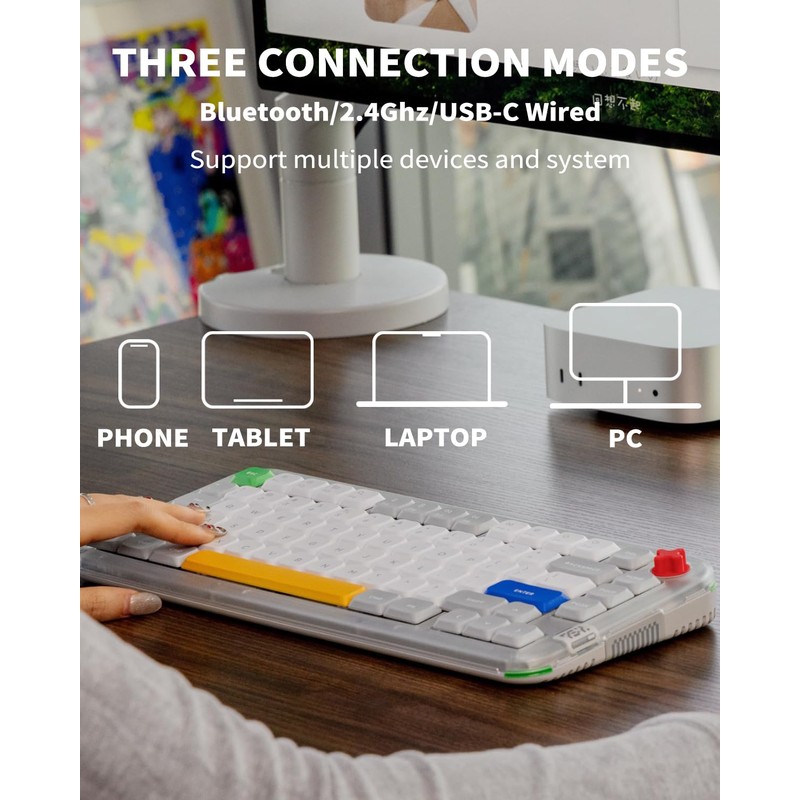 nuphy Kick75 Wireless Mechanical Keyboard with Knob,75% Layout 80 Keys