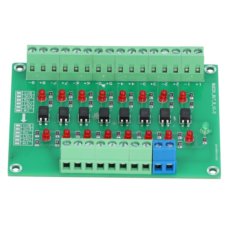 Optical Isolation Module 24V to 5V 8 Channel Optocoupler PLC
