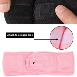 Voarge Set of 3 Makeup Headbands, Adjustable Elastic Terry Towelling Towel with Magic Tape, Face Wash (White)