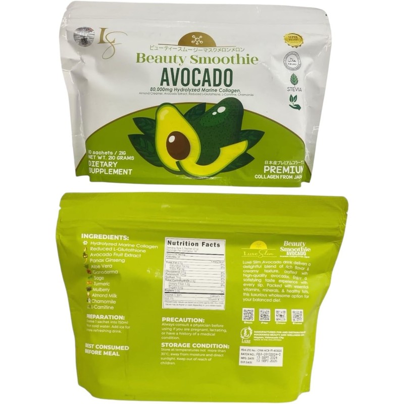 10 Sachets Luxe Beauty by Anna Magkawas Avocado Beauty Smoothie
