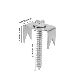 KEILEOHO 50 PCS Fencing Staples, Stainless Steel Fence Screws Nails, 1.6 Inch Wire Staples for Softwood and Mesh Fencing with Wire Fixer to Hold Wire Firmly