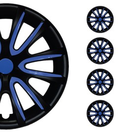 OMAC - Black Matt Dark Blue Matte Hub Caps 16 Inch Set of 4 for Nissan Sentra, Tapas para Rines 16, Premium Wheel Covers 16 Inch, R16 Rim Cover Set, Car Replacement Exterior Accessories