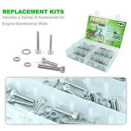 CYCBOLT 41 PCS Engine Screw Bolt Kits Fit for KLR650 (All Years) 1987-2018 2022 2023 KLR 650 Dual-Sport Bike Stainless Sock Head Bolt Nut Fastener Set