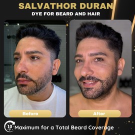 Beard Dye - Mens Beard Dye - Mens Hair Dye - 20 Applications - With Beard Protector - Salvathor Duran - 250 ml.