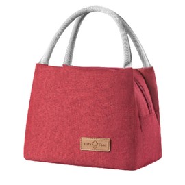 YAYOSUE Insulated Lunch Bag for Men,Zipped Lunch Bags for Women,Reusable Lunch Tote Bags,Lightweight,Waterproof,Thermal Portable Bag Lunch Bag for Work,Picnic,Outdoor,Camping(10.6x6.3x7.5 inch, Red)