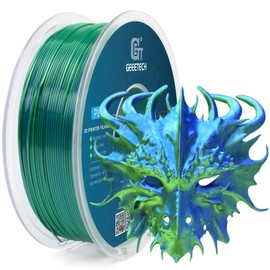 GEEETECH Silk PLA 3D Printer Filament 1.75mm,Silk Dual Color PLA Filament 1KG(2.2lbs), Dimensional Accuracy +/- 0.02mm,Bicolor Filament PLA Blue Green