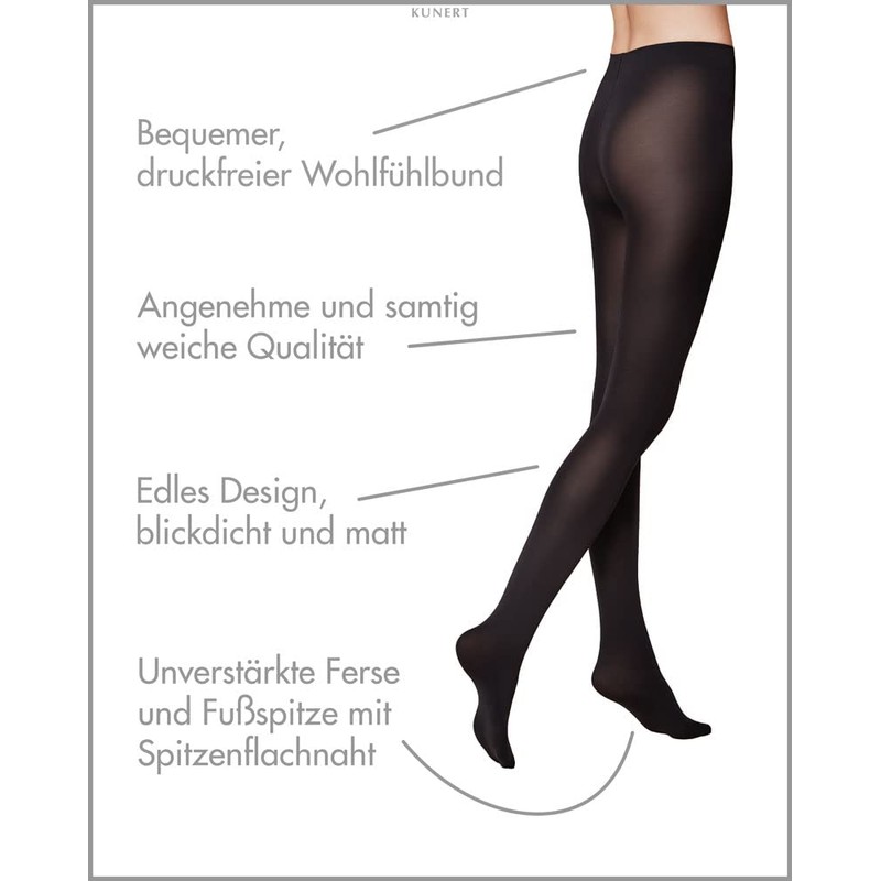 KUNERT Women's 80 DEN Tights - Black - UK 22