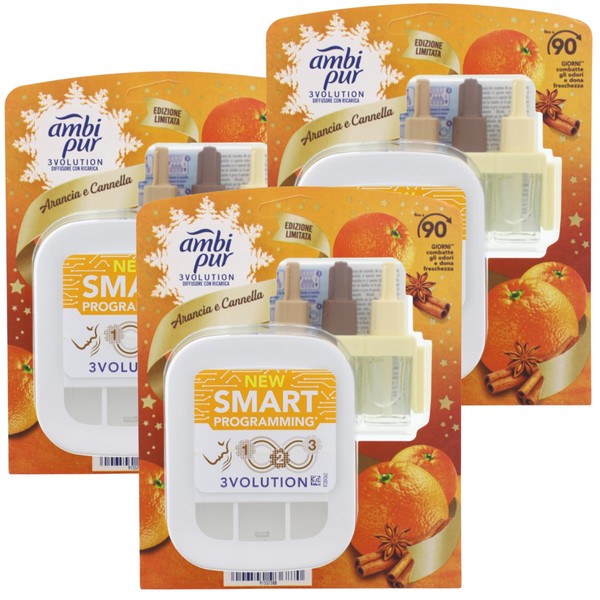 AmbiPur 3Volution Air Freshener Starter Set Orange & Cinnamon 20