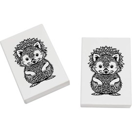 2 x 45mm 'Cute Hedgehog' Erasers/Rubbers (ER00040007)