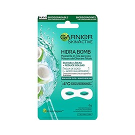 Garnier Skin Naturals Face Mascarilla facial en tela para ojos anti ojeras con coco hidra bomb de garnier, 1 pza Coco                                 
