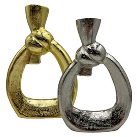 Bergamo Art Set of 2 Decorative Handmade Aluminum Abstract Flower Vase