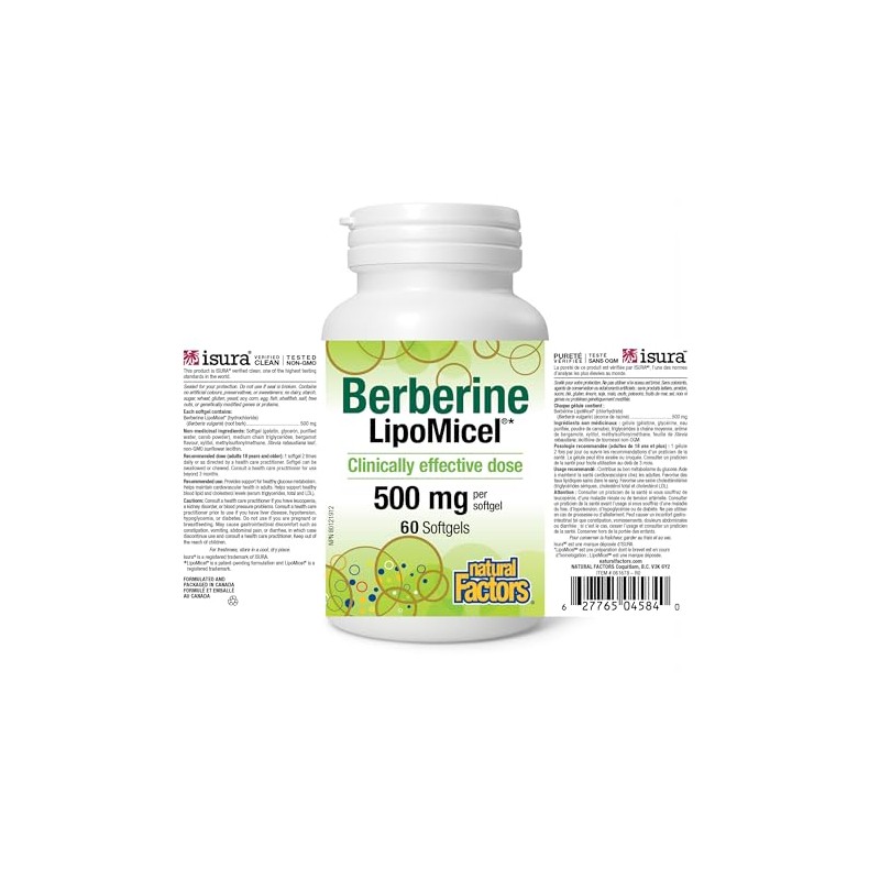 Berberine LipoMicel 500mg (60 Count (Pack of 1))