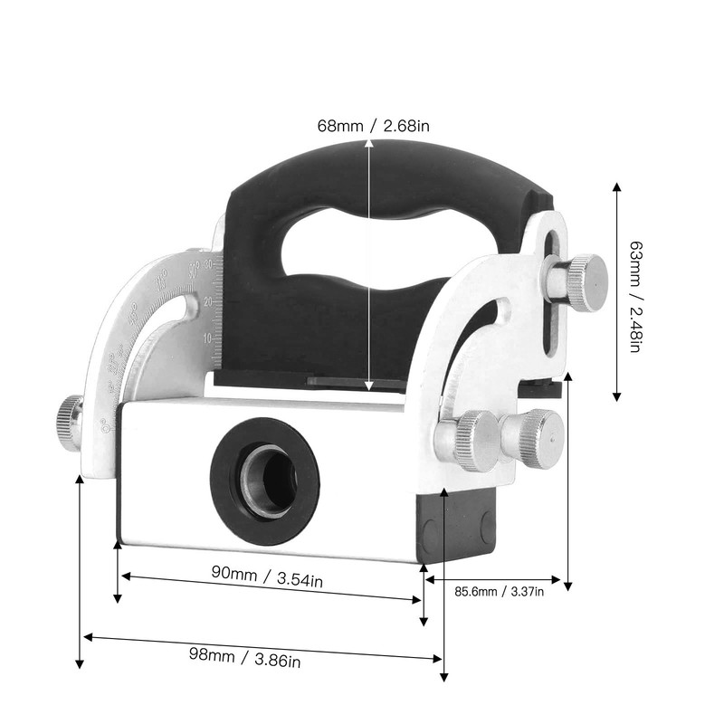 Woodworking Hole Locator Aluminum Alloy Adjustable 0‑90° Clear Scale Guide