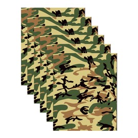 U&H 6 Pack Camo Self-Adhesive Backed Vinyl Sheets Permanent Assorted Vinyl Works with Craft Cutters 12 inch x 10 inch (Army Green Camo)
