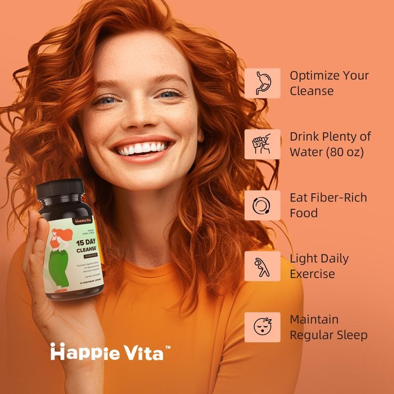 HappieVita 15-Day Cleanse Detox – Rapid Flush – 30 Capsules