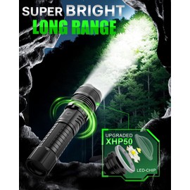 Victoper LED Flashlights, High Powered High Lumens Super Bright Tactical Flashlight, Rechargeable, 5 Modes Zoomable Waterproof Flash Lights for Emergency, Outdoor, Home, Camping, Hiking