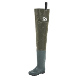 Duck and Fish Green Fishing Wader Hip Boots with cleated outsole (5 M US Men / 7 M US Women)