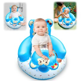 SilverChry Tragbares Aufblasbares Babysofa, Inflatable Baby Seat für Kleinkinder von 3–36 Monaten, Babysitz mit Rücken und Nackenstütze, Aufblasbarer Babystuhl für Reisen, Füttern, Sitzlernen(Tragen)