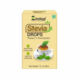 Zindagi Stevia Liquid Drops - Natural Sugar Substitute - Zero Calorie Sweetener - Stevia Flavored Drops For Coffee & Tea (1 fl. oz./30ml)