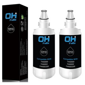 OHFULLS 7440000 Refrigerator Water Filter Replacement, Compatible with Liebherr Water Filter 7440000 744000200 7440002 (2 Pack), White