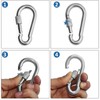 BEWISHOME 4 Pack Carabiner Hooks Hammock Locking Solid Metal D