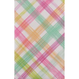 Colorful Brush Stroke Cross Line Pattern Vinyl Flannel Back Tablecloth (52" x 70" Oblong)