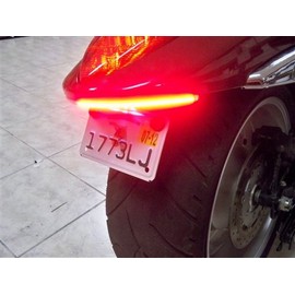 Chrome Glow Fender Eliminator LED Turn Signal Kit with Tag Light and Bracket for Suzuki Boulevard M109R - Red Turns with Red Lens