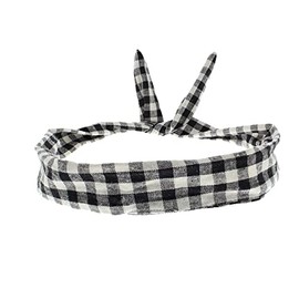 Topkids Accessories Pattern Wire Headbands for Women's Hair, Girls Headbands Hair Bands for Women Hair Accessories for Women Head Bands Adult Women Women's Fashion Headbands (Black Gingham Check)