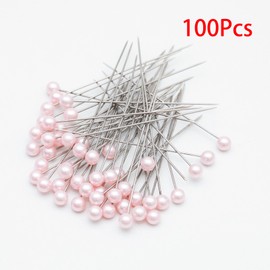 Pocoxll 100Pcs Corsage Pins, Round Ball Head Sewing Pins, Bouquet Pins, Straight Pin for Fabric, Wedding, Jewelry and DIY Crafts(Light Pink)