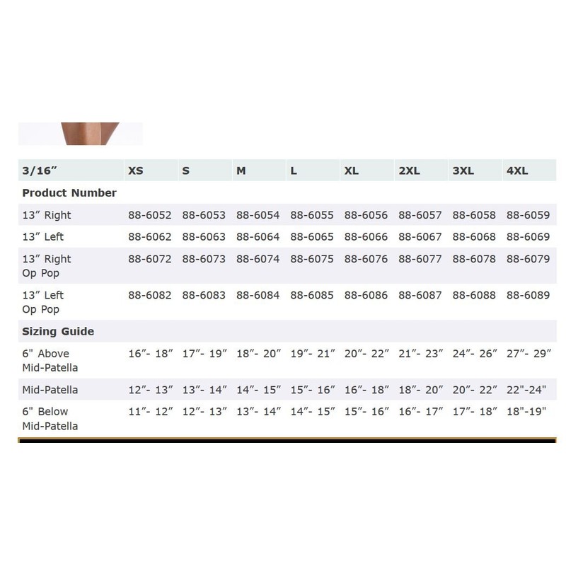 Corflex J-Pull Patella Stabilizer 13" 3/16" LT 3XL