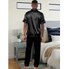 Reliwel Mens Silk Satin Pajamas Set 2 Piece Classic Pjs