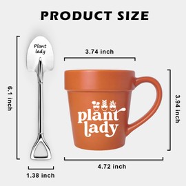 Lasimfa Funny Mug Gardening Gifts for Women, Plant Lady Plant Lover Gifts for Women Mother's Day, Cute Gardener Gifts for Her, Women Friend, Novelty Mug with Shovel Spoon for Women Plant Lover