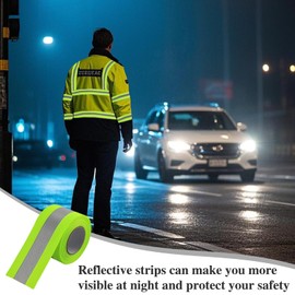 Sgphrzlt High Visibility Reflective Tape for Clothing, 5cm x 18m Waterproof Sew on Safety Fabric Webbing, Outdoor Warning Straps Strips, Reflector Band Patch on Cycling Sash Bag Pet Wears, Orange