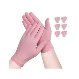 Donfri Sleep Gloves, High Elasticity Moisturizing Gloves, Inspection Work Cotton Gloves, Hand Care Gloves, Protects Rough Skin, White, 6 Pairs