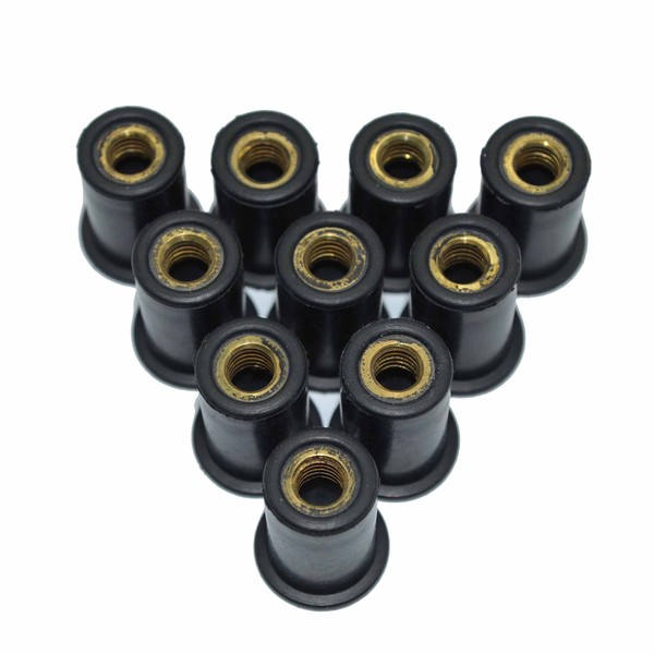 Omonic Rubber Well Nuts with M6 Brass Insert 6mm Metric