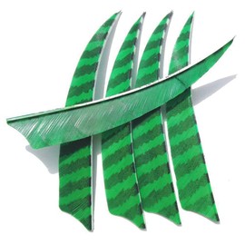 AMEYXGS 50 Pcs Archery Turkey Feather Fletching 4 Inch 5 Inch Natural Feather Fletching DIY Arrows Fletching Right Wings Vanes for Hunting Arrow Accessories (5inch, Green)