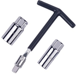 WINTOWIN Spark Plug Socket Wrench T-Handle, Universal Spark Plug Wrench 16mm (5/8") & 21mm (13/16") Remover Installer for Motorcycles, Lawn Mowers