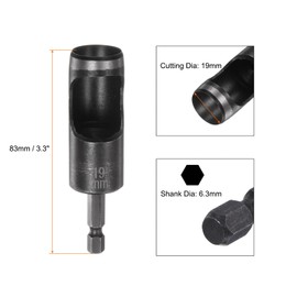 HARFINGTON Leather Hollow Punch 1/4 Hex Shank for Drills, 19mm Dia Rotary Hole Punch for Thick Fabrics Leathercraft Working